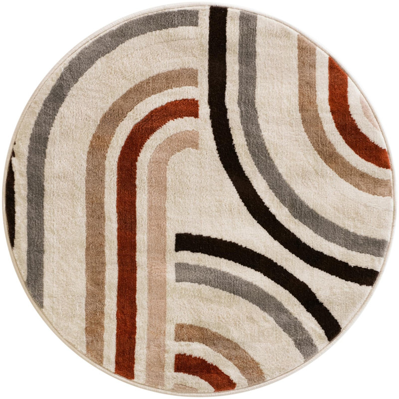 Geometric Area Rug, Round 94cm
