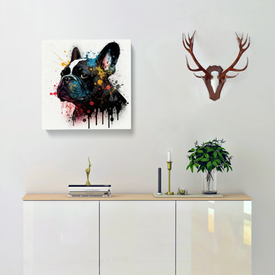 French Bulldog Splatter - Wrapped Canvas