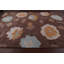 Tapis brun floral en laine touffeté à la main
