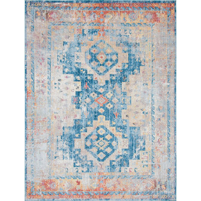Tapis beige / orange / bleu Mulvaney Southwestern