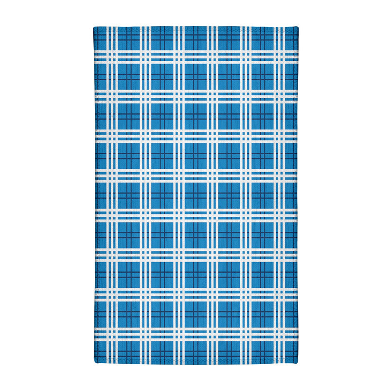 Tapis à carreaux bleu, Rectangle 4 pi x 6 pi