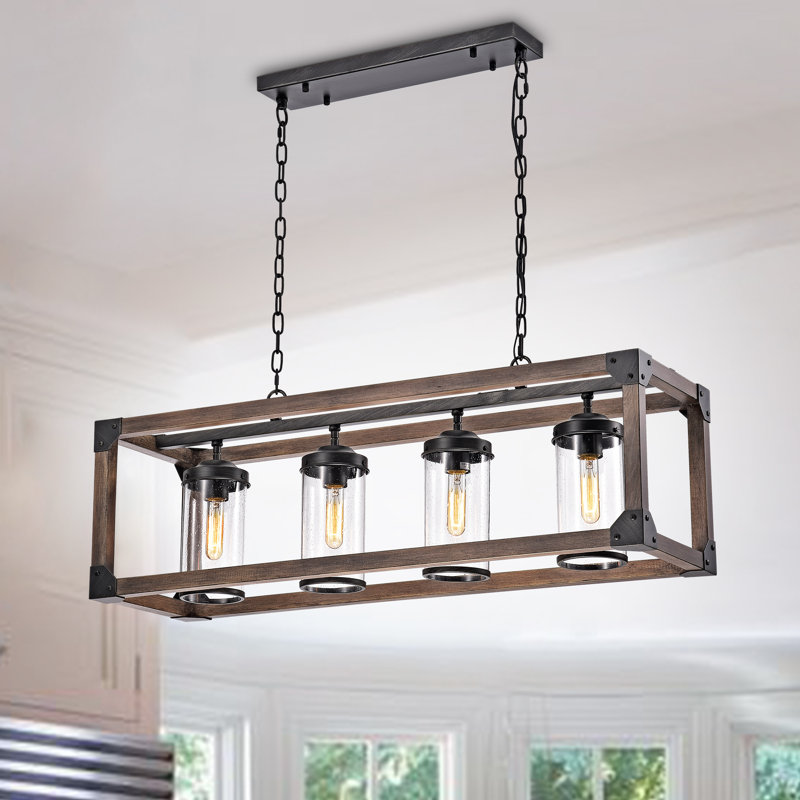 Lustre à 4 lumières avec détails en fer forgé 36,4 po Syesha