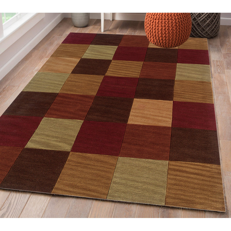 Tapis beige et sauge fait à la main Equelle, Rectangle 5 pi x 7 pi