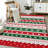 Christmas Party Machine Washable Area Rug Red/White/Green-1191040170
