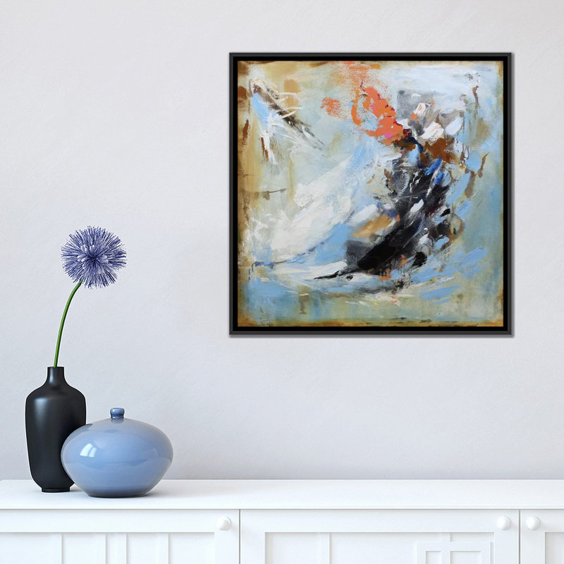 « passion ii », impression sur toile, H 18 po x l 18 po x P 1,5 po, Toile avec cadre noir, Pas de tapis