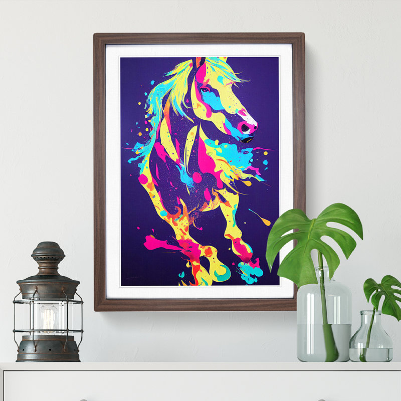 Horse No.1 - Framed Print, 46cm H x 34cm W x 2cm D, Walnut