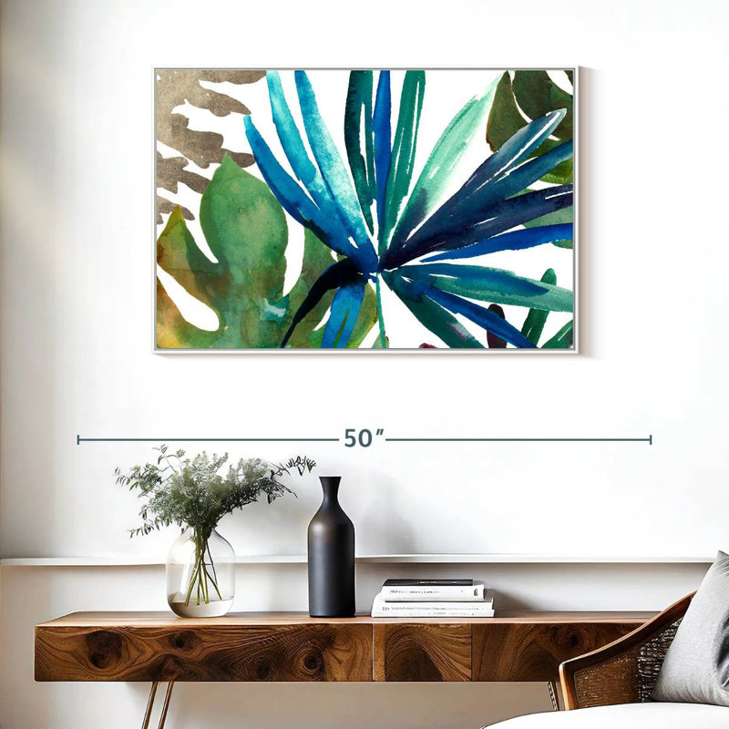 Tropic Sway I, Cadre flottant blanc, 37 po x 25 po