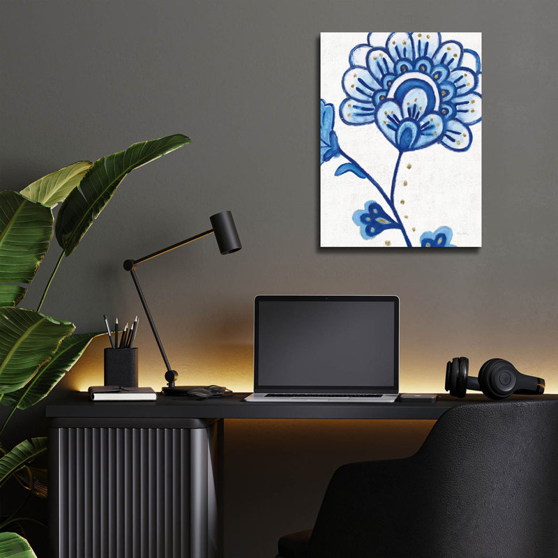 «Flora Chinoiserie 3» par Emily Adams, art mural en verre, H 16 po x l 12 po x P 0,13 po