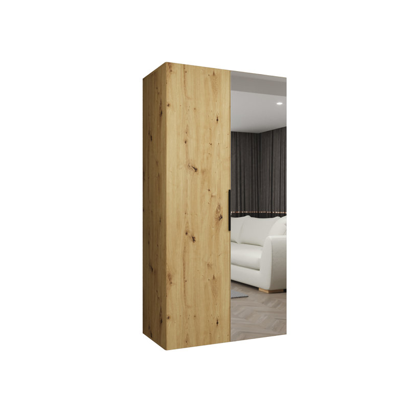 Manufactured Wood Wardrobe, Natural/Black