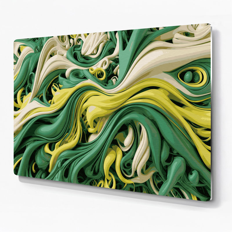 «Biomorphic Abstraction 58», art mural en métal vert