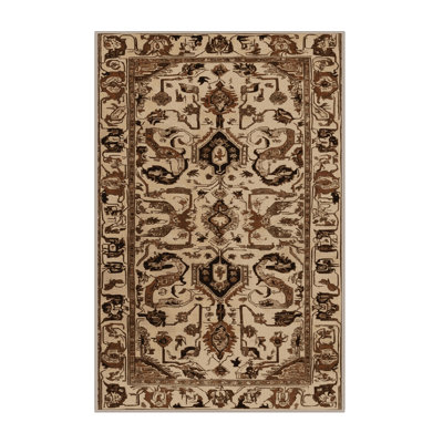 Machine Washable Persian Brown Area Rug