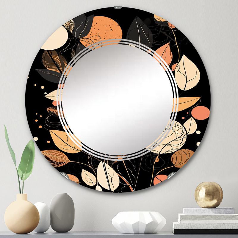 Lantin - Miroir mural moderne rond, 24 po x 24 po