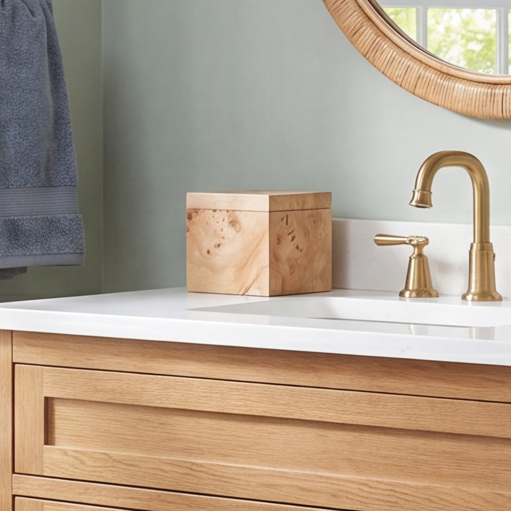 Duras Wood Bathroom Storage Container