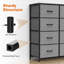 Commode pour chambre avec commode haute 8 tiroirs et commode en tissu avec plateau en bois et structure en acier robuste-638475767