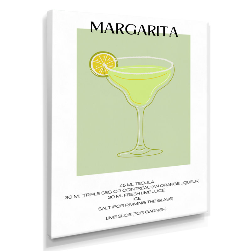 Lime Margarita, cocktail mexicain I - salon d'art mural cocktails, Toile tendue, H 32 po x l 16 po