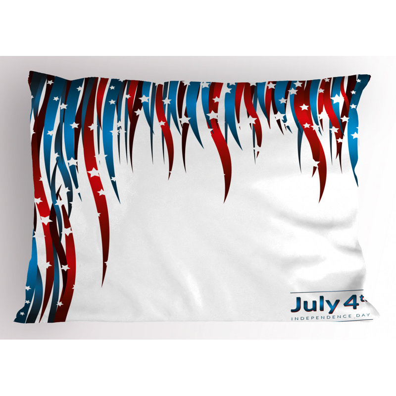 Blue/Red Polyester Microfiber Piece Sham, Twin