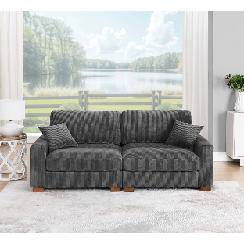 2-Pieces Modular Sofa, Gray