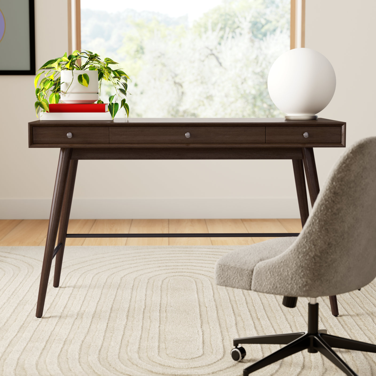 Andersen 50" Writing Desk, Dark Walnut