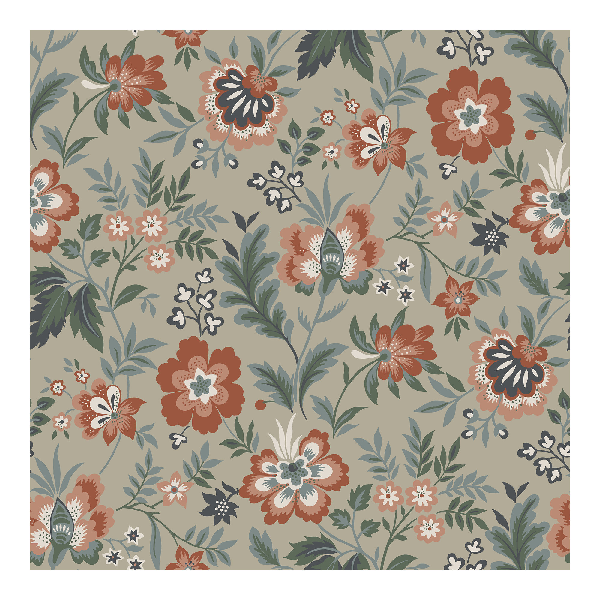 Ainslee Floral Wallpaper, Beige