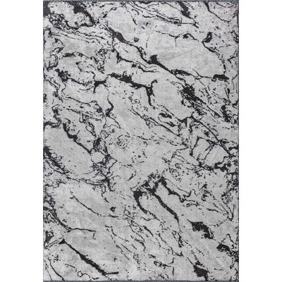 Rapture Gray/Black Abstract Luxury Area Rug