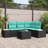 vidaXL Garden Sofa Set with Cushion 5 pcs Black Poly Rattan-1655671142
