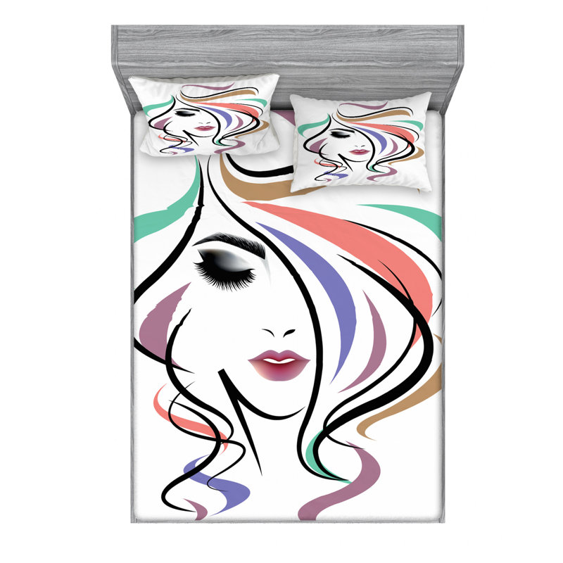 Microfiber Sheet Set, Queen Sheet Set with Fitted Sheet