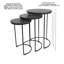 Tables gigognes rondes modernes noires 17,5 pouces