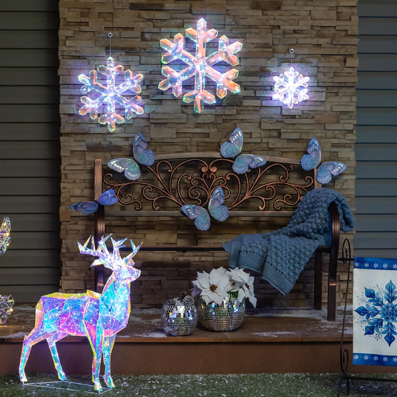 Décoration d'extérieur à DEL flocon de neige, 9 po H, H 8,7 po x l 7,5 po x P 0,8 po