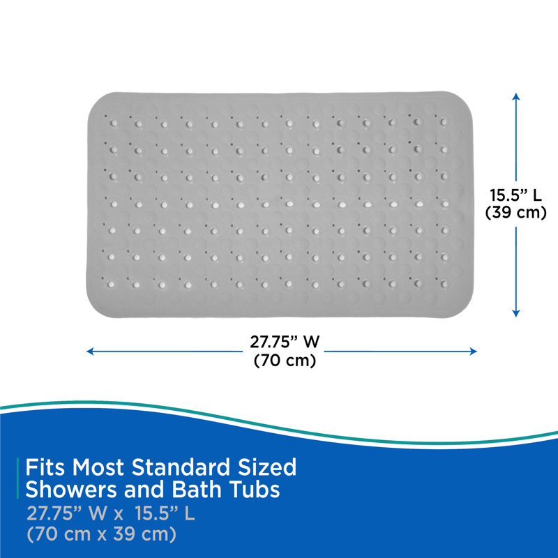 Kenney TPE Bath Shower, and Tub Mat, Gray