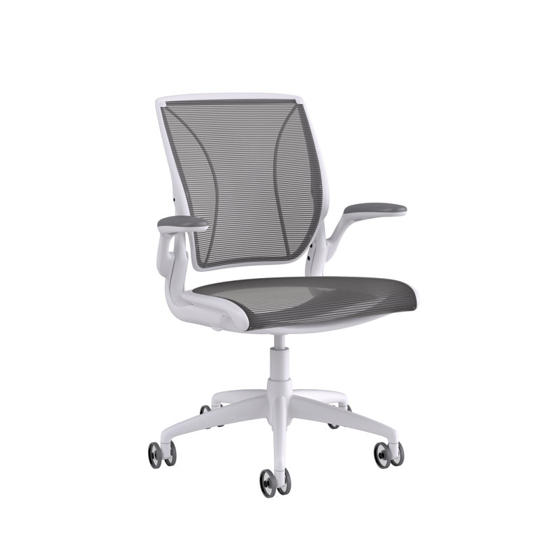 World Task Chair, Black, White, Fixed