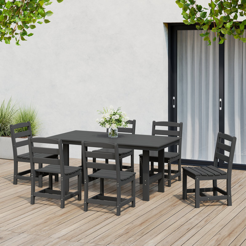 7-Piece Side Chair Dining Set, Gray