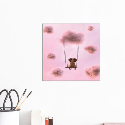 " Elephant And Dog Are Flying On A Cloud " by Mike Kiev