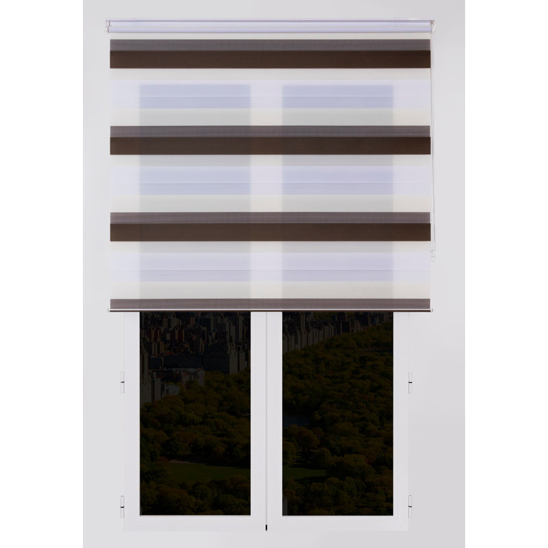 Semi Sheer Zebra Shades, 175 cm L x 145 cm W, Brown