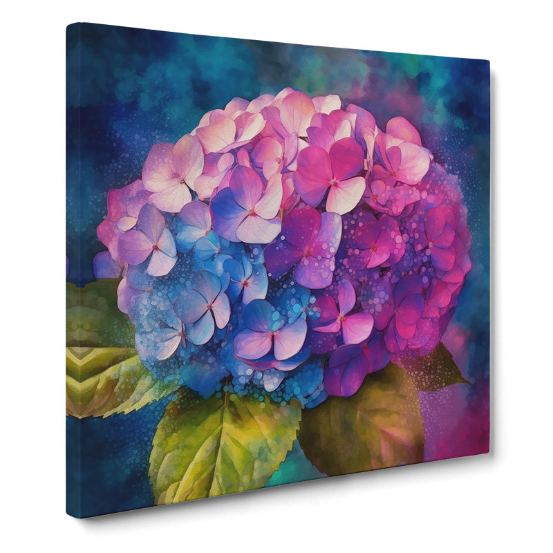 Hydrangea Abstract Art No.3 - Wrapped Canvas, 50cm H x 50cm W x 3cm D