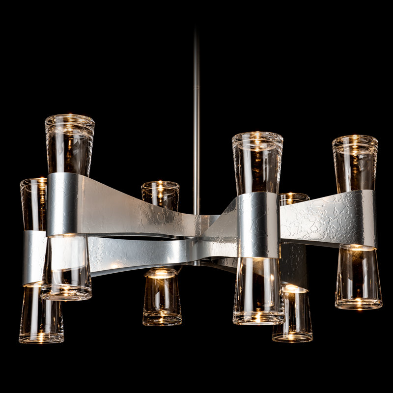 Bellis 6-Arm 12-Light Round Chandelier, Sterling