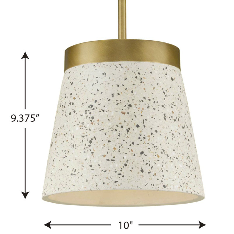 1 - Light Single Pendant, Distressed Brass, Brass Sand