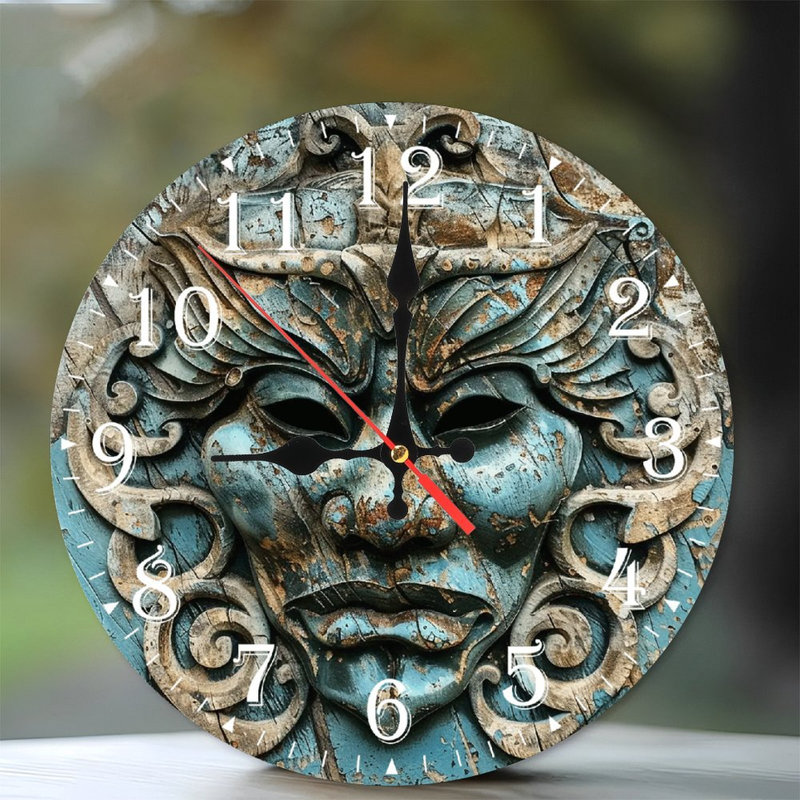 Horloge murale en bois 10 po, mouvement silencieux, à piles (piles AA non incluses), décor artistique, parfait pour les décorations