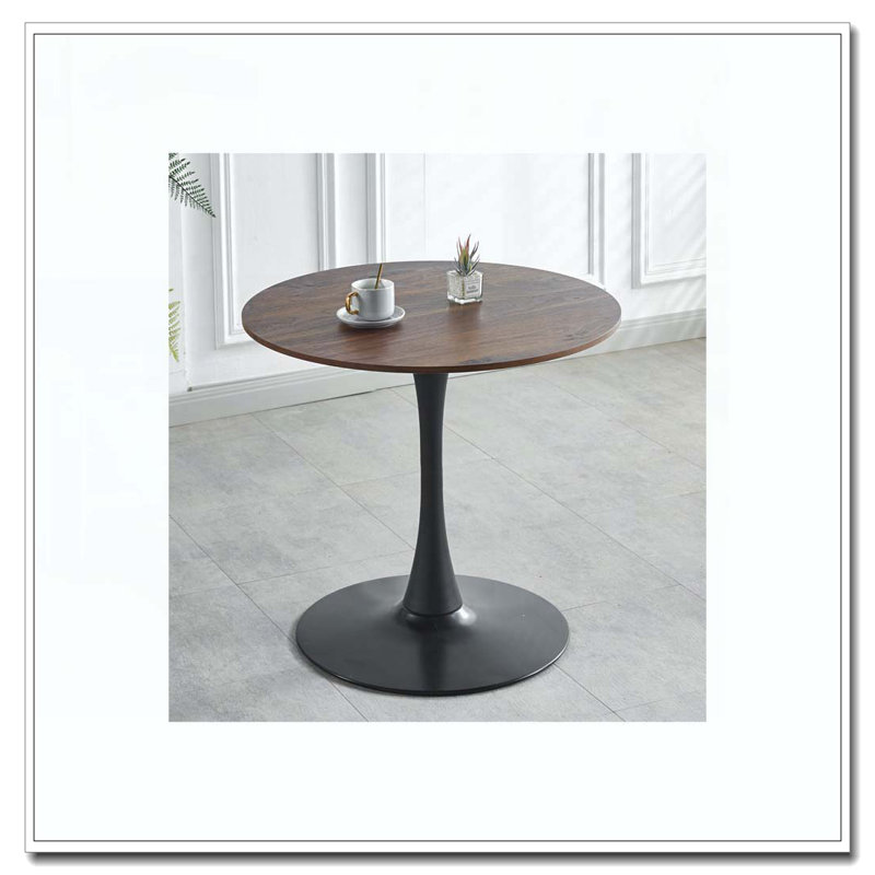 31.5"Dining Table for 2-4 people, Dark Walnut, 28.74"H x 31.5"L x 31.5"W, Black