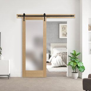 Porte de grange en verre et bois sans verre
