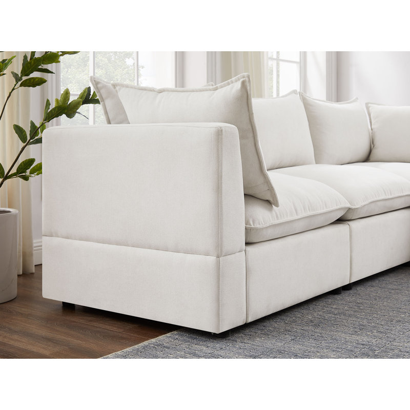 Canapé modulaire Shepley, 100 % polyester blanc