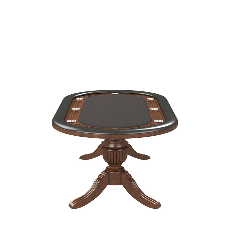 Gatson Darby Home Co 88'' 8 - Player Pine Foldable Poker Table, Brown Cherry