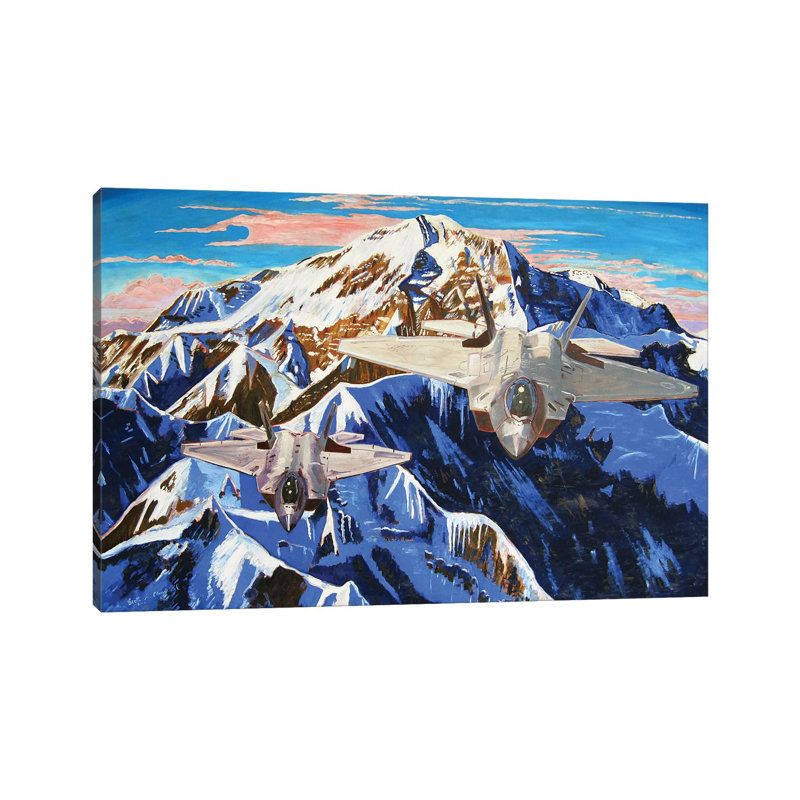 «Denali F22 Rapture» par Scott Clendaniel - peinture sur toile tendue, H 12 po x l 18 po x 1,5 po