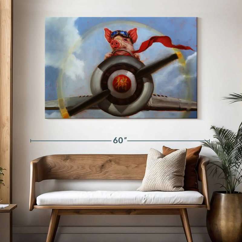 Brampt When Pigs Fly I, 34" H x 51" W
