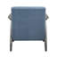 Chaise décontractée transitionnelle, housse en tissu bleu, chaise en bois massif gris brique pour le salon, base, style, hauteur de l'emballage de 20,5 po-1322774346