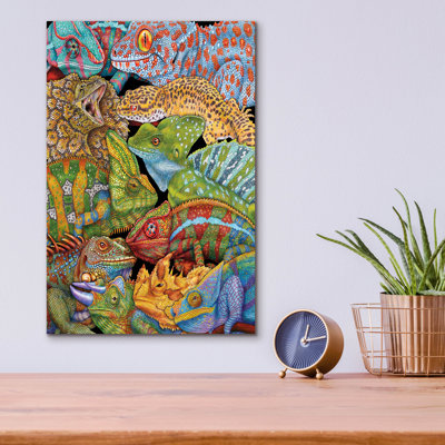  'Collage Reptiles Vertical' by Tim Jeffs Acrylic Glass Wall Art, 12" x 16"