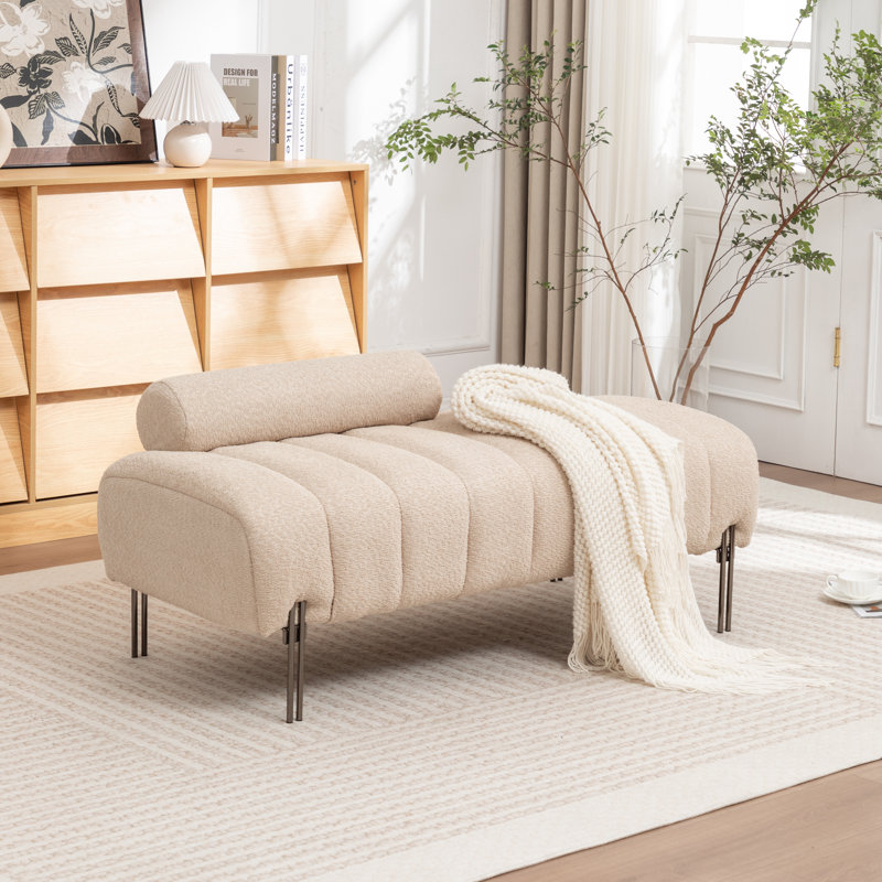 Banc de rembourrage de 52 po Ashyiah, Beige chaud