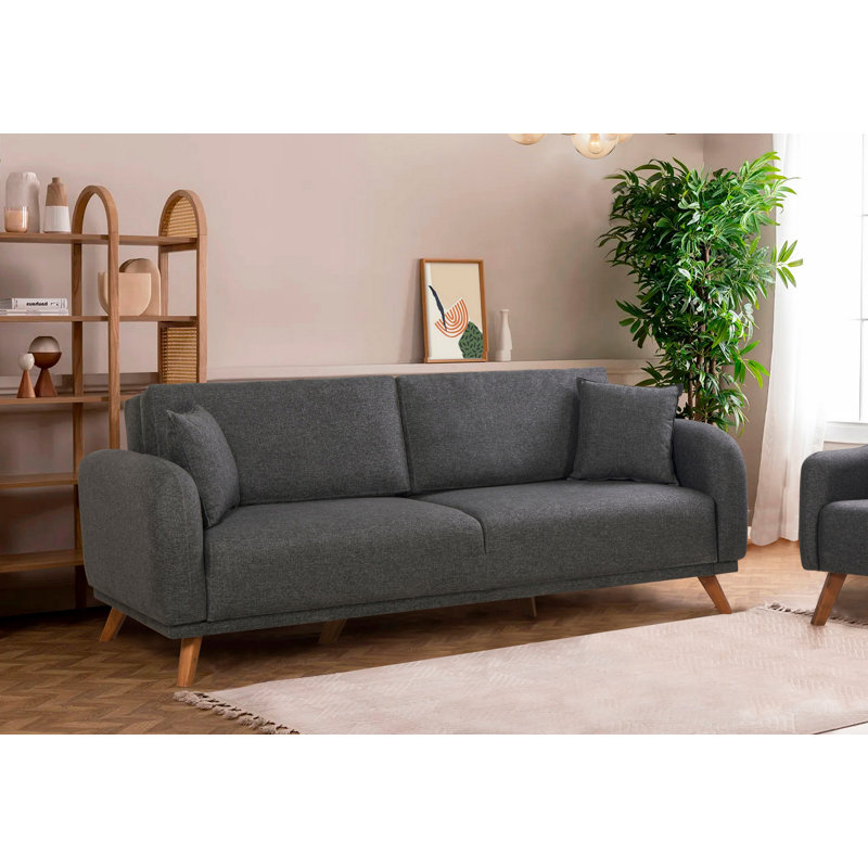 Elegant 3-Seat Sofa-Bed Set with Wing Chair, Beech Wood Frame, 100% Linen Fabric, 35 DNS Foam | Sofa Dimensions: 93.3 x 35.4 x 38.6 in | Wing Chair: 31.9 x 37.4 x 37.4 in | Perfect for Living Room & Guest Room