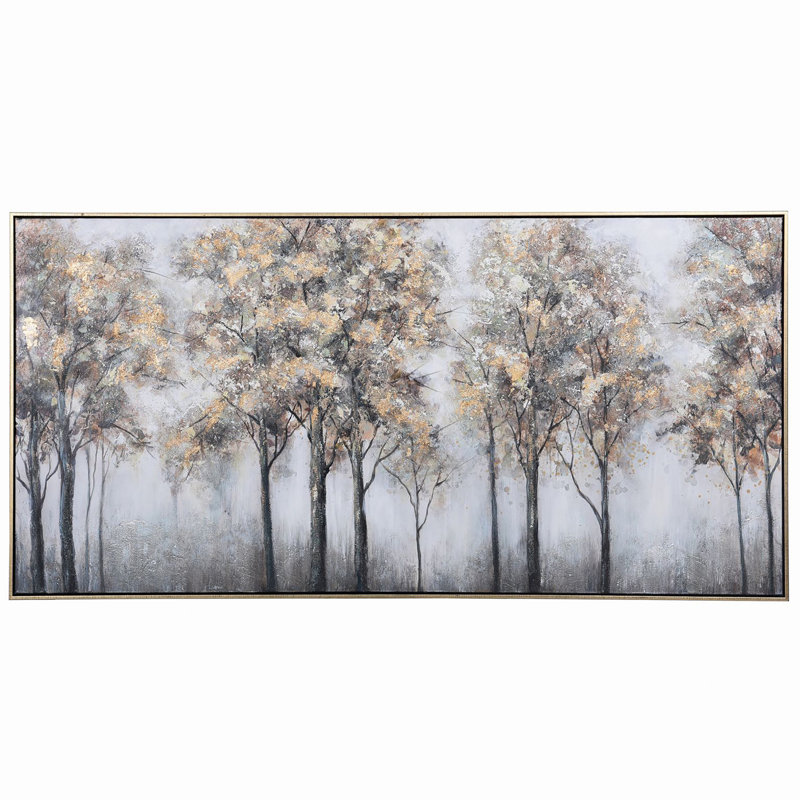 Plantation d'arbres - peinture sur toile à cadre flottant