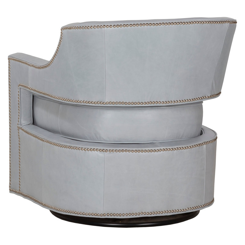Fauteuil oscillant pivotant en cuir Phoebe, Pivotant, Colombe 1183