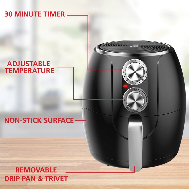 Brentwood Appliances 3.2 qt. White Electric Air Fryer with Timer and Temperature Control